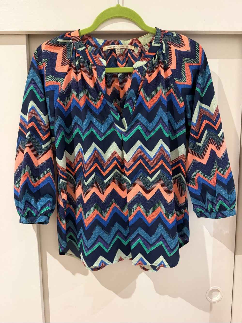 Collective Concepts Chevron Peasant Blouse
